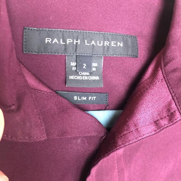 Ralph Lauren black label burgundy silk blend blouse size 2 - Picture 3 of 16